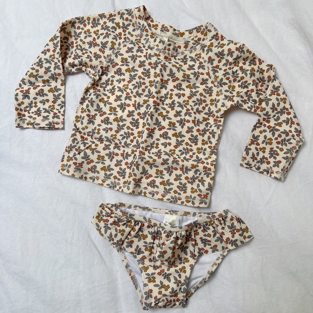 NWT Rylee & Cru Rash-guard Swimsuit | Summer Bloom